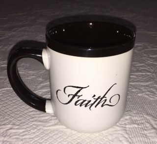 Abbey Press Faith Two Sided Large Black & White Coffee Tea Cup Mug