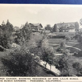 Pasadena Ca Residence Of Mrs Lillie Busch View From The Gardens Postcard