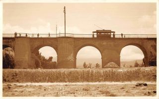 Arequipa,  Peru Trolley On Bolognesi Bridge Over Chili River Real Photo Pc 1910 