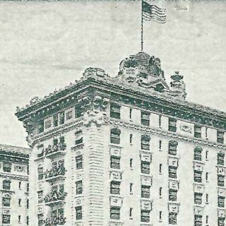 Antique Hotel Utah Salt Lake City Architecture Real Photo American Flag Roof
