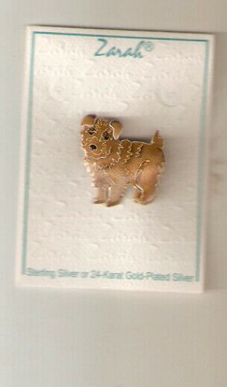 Zarah Enamel Sterling Silver Brooch Pin Jewelry Norfolk Terrier