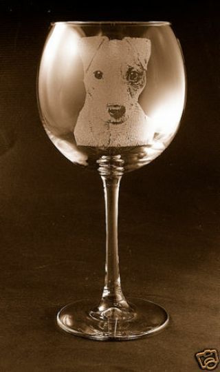 Etched Jack Russell Terrier On Elegant Wine Glasses - Set Of 2