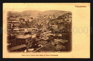 Chile Valparaiso Postcard Ca 1900 Cerro De La Carcel Visto Desde El Concepcion