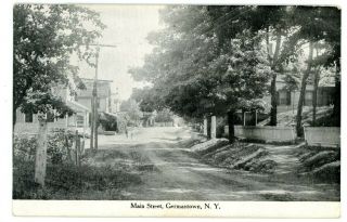 Germantown Ny - Main Street Scene - Postcard Columbia County