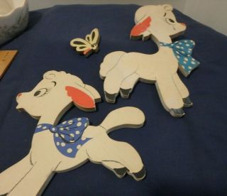 Lamb Sheep Butterfly Wall Décor,  The Dolly Toy Company,  Vintage 1950s,