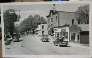 C 1940s Main Street Philadelphia York Ny Real Photo Postcard - Coca - Cola