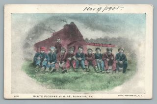 Slate Picker Boys Scranton Pennsylvania—antique Coal Mining Child Labor 1905