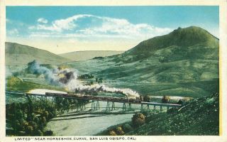 Horse Shoe Limited Railroad Train San Luis Obispo California Postcard 21 - 161