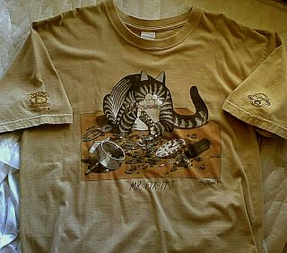 B Kliban Cat Mr.  Fix - It T - Shirt Crazy Shirts Hawaii Kona Coffed Dyed L M