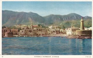 Cyprus Postcard Kyrenia Harbour Mourettos Tuck C 1950