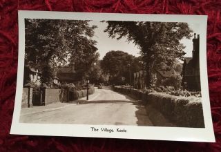 Postcard Real Photo Rp The Village Keele Staffordshire Street 1940s