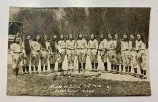 1940s House Of David Baseball Team Benton Harbor,  Mi - Photo Postcard