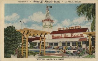 Las Vegas,  Nv Hotel El Rancho Vegas Clark County Nevada Beals Linen Postcard