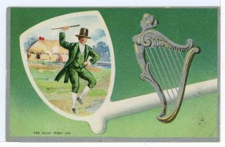 " The Ould Irish Jig " Antique Embossed St.  Patrick 