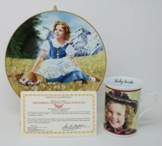 The Danbury Shirley Temple Collector Plate & Mug Heidi W/coa