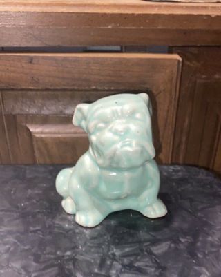 Vintage Mid Century Bulldog Morton Pottery Green Planter