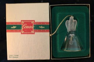 1988 Lenox Crystal Angel Bell Ornament W/ Box