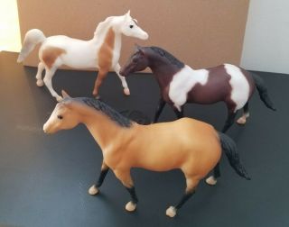 3 Breyer Model Horses Paddock Pal Little Bits Bay Paint Arabian Buckskin Flashy