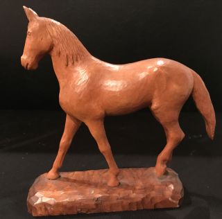 Carved Hard Wood Wooden Horse Statue Figure Art Figurine Sculpture 2