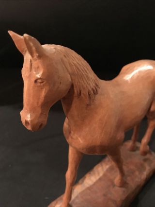 Carved Hard Wood Wooden Horse Statue Figure Art Figurine Sculpture 3