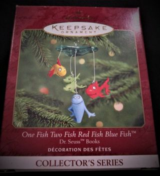 2000 Hallmark Keepsake Ornament One Fish Two Fish Red Fish Blue Fish -