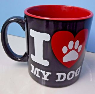 " I Love My Dog ",  Ceramic Coffee Jumbo Sized Cup / Mug,  Vintage