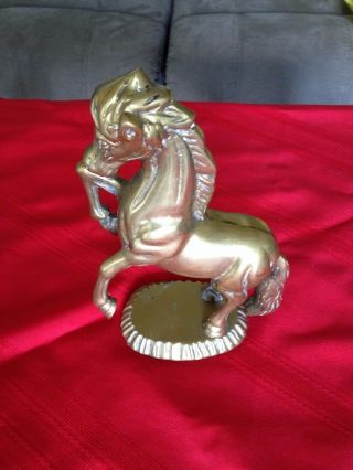 Vintage Brass Horse Stallion Statue Desk Decor - Very Heavy - Not Solid