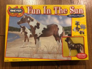 Breyer Fun In The Sun 500 Piece Puzzle And Stablemate Paint Horse 46003 Nib