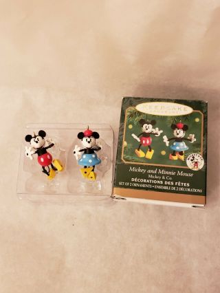 2000 Hallmark Keepsake Mickey & Minnie Mouse Miniature Christmas Tree Ornament