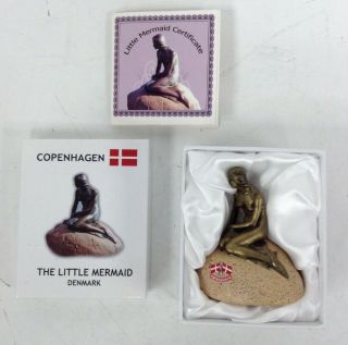 Copenhagen The Little Mermaid Denmark Boxed Figurine Ornament With Certificate