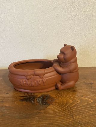 Disney Winnie The Pooh “honey Pot” Terra Cotta Clay Planter Flower Pot Herbs