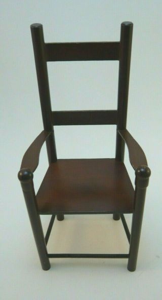 Miniature Wooden Ladder Back Doll Chair Toy Hobby Decor Collectible