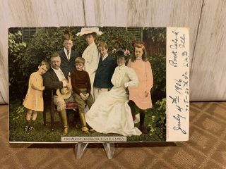 1906 President Theodore Roosevelt And Family Postcard