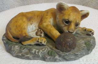 Vintage Cougar Masterpiece Porcelain Figurine By Homco 1985