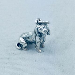 Vintage Sterling Silver Dog Charm Pendant.  Old Stock.  English / Irish Setter
