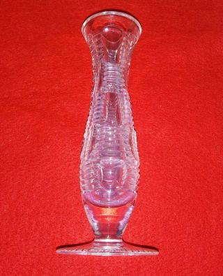 Vintage Cut Glass Crystal Bud Vase 6 " Tall