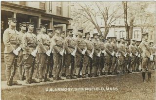 Springfield,  Ma - U.  S.  Armory (real Photo 1904 - 1920) Soldriers