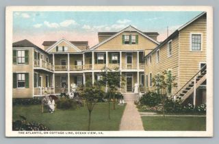 Atlantic Hotel Ocean View Virginia Antique Norfolk Va Postcard Curteich 1920s