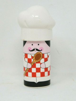 Vintage Ceramic Chef With Hat Salt And Pepper Shakers 4 1/2 Inch Tall