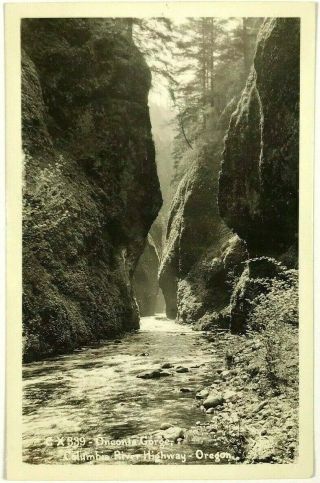 Rppc Inside Oneonta Gorge Columbia River Highway Oregon Or Real Photo Postcard
