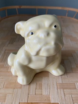 Vintage English Bulldog Morton Pottery Yellow Planter