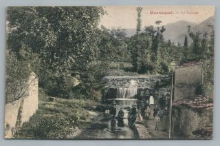 Massaguel La Cascade Waterfall Antique Hand Colored Tarn French Postcard 1915