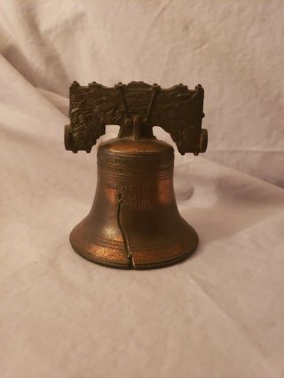 Vintage Liberty Bell (miniature) Pass And Stow Aged Metal Looks Bronze Or Brass