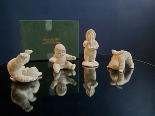 Dept 56 Snowbabies 7957 - 0 " Tumbling In The Snow " 4 Of 5 Bisque Figurines