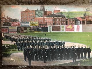 Police Inspection,  Baseball Field,  Cincinnati,  Oh.  Postmarked 1908.