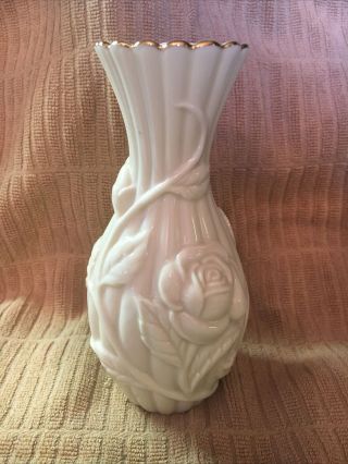 Lenox China Rose Blossom Vase Hand Decorated With 24 K Gold 5 3/4”