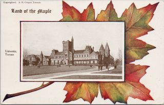 University Of Toronto Ontario U Of T Patriotic Land Of The Maple Postcard F91