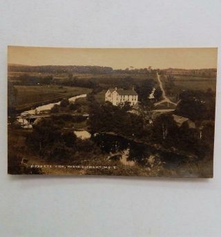 Antique 1920 Real Photo Postcard Birds Eye View Of North Dixmont Maine Panorama