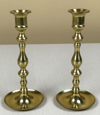 Vintage Set Of Two 8”candle Holders With Drip Tray For Catching Wax