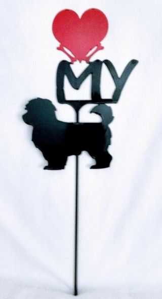 Havanese Love (heart) Yard Sign Metal Silhouette Made In The Usa